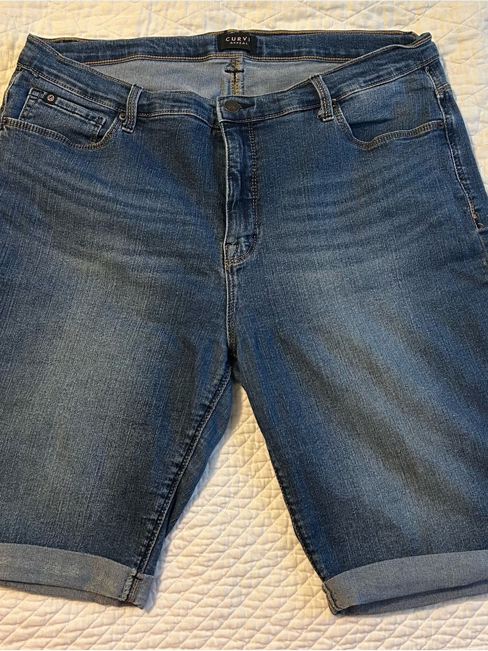 Curve Apparel Women's Dark Blue Denim Jean Shorts